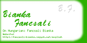 bianka fancsali business card